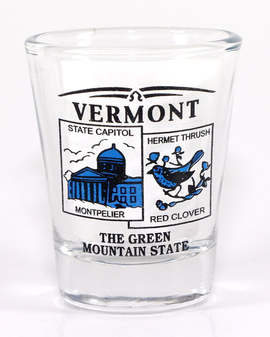 Vermont State Scenery Blue New Shot Glass