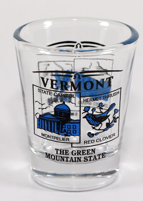 Vermont State Scenery Blue New Shot Glass