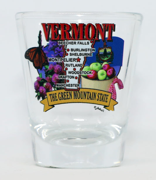 Vermont State Elements Map Shot Glass