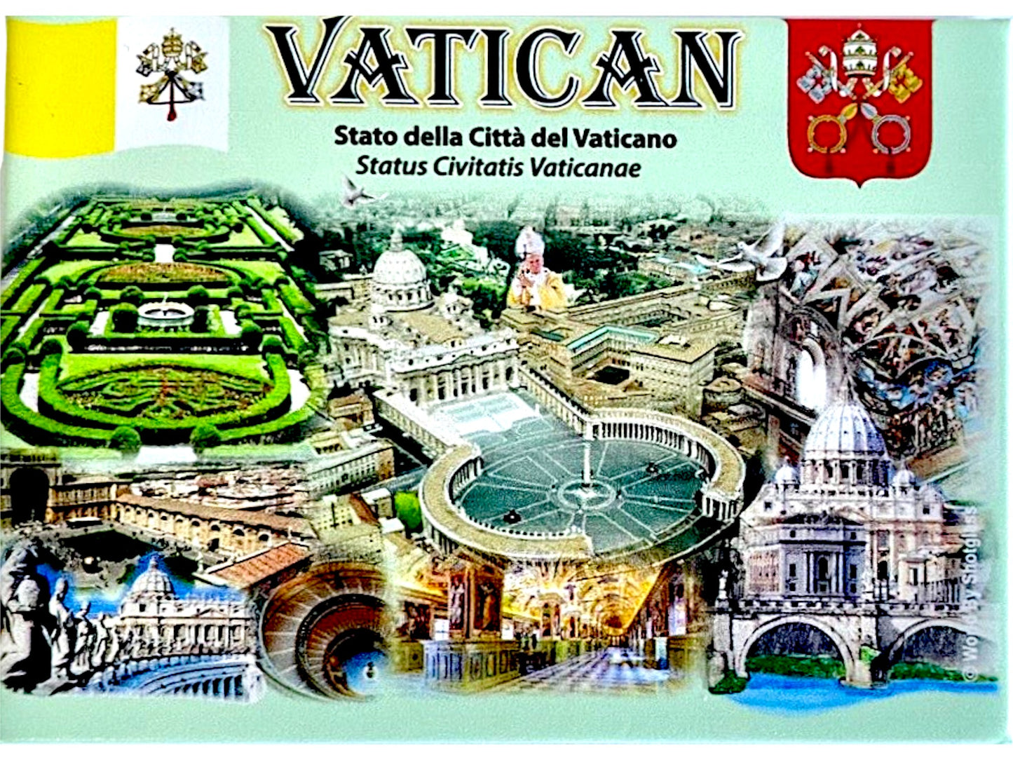 Vatican Graphic Map and Attractions Souvenir Fridge Magnet 2.5" X 3.5"