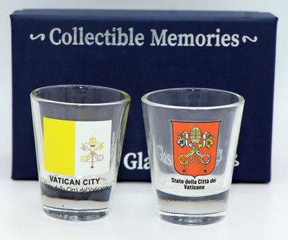 Vatican City Souvenir Boxed Shot Glass Set (Set of 2)