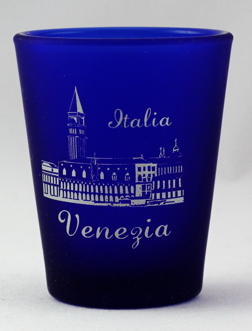 Venice (Venezia) Italy Cobalt Blue Frosted Shot Glass