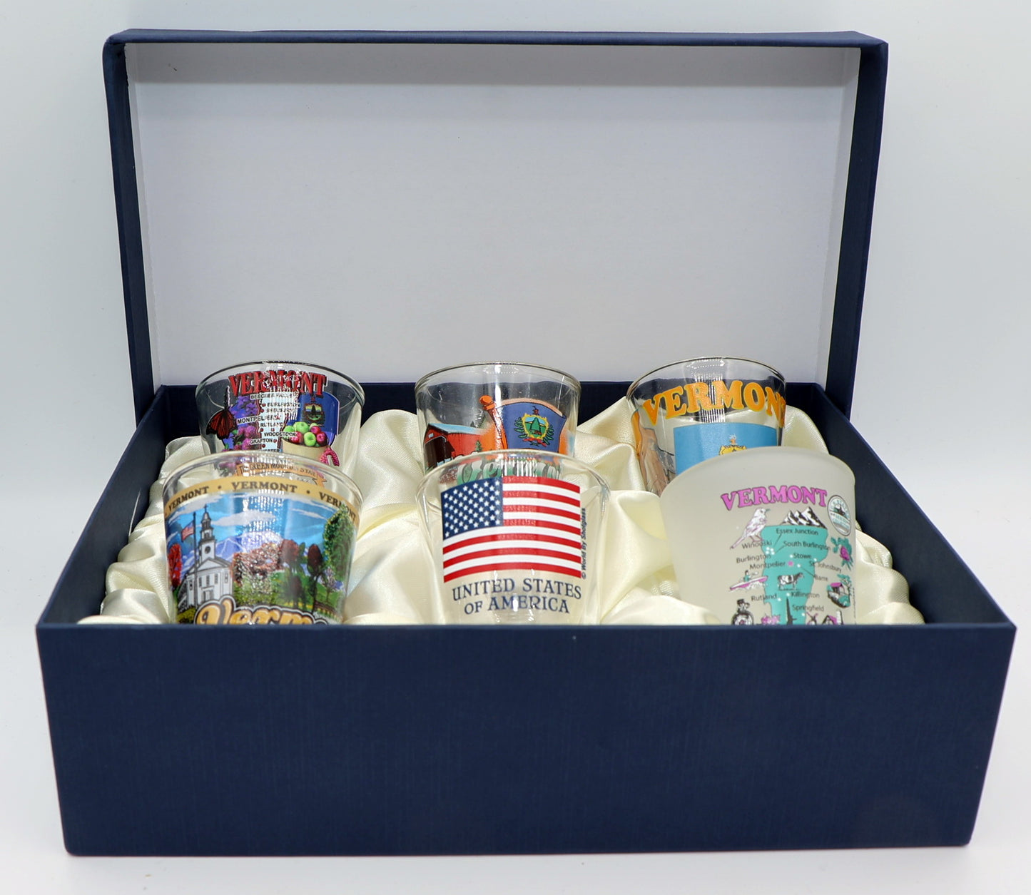 Vermont United States USA Souvenir Boxed Shot Glass Set (Set of 6)