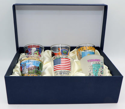 Vermont United States USA Souvenir Boxed Shot Glass Set (Set of 6)