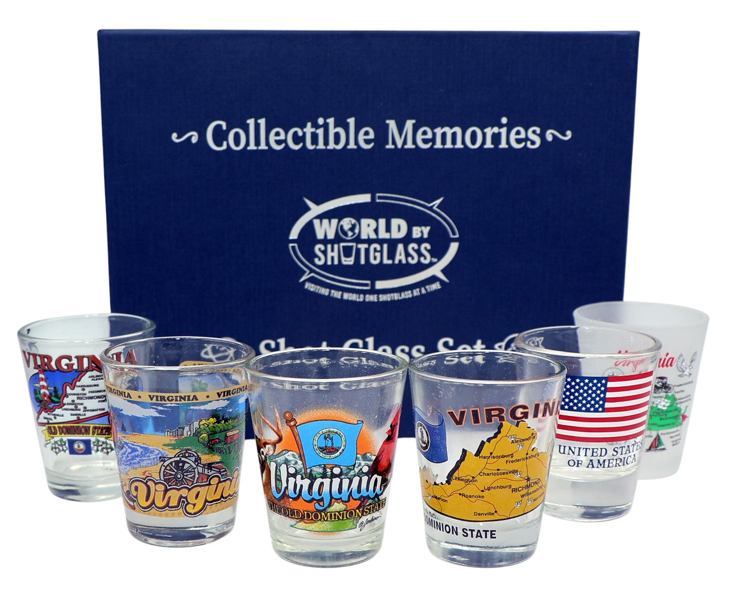 Virginia United States USA Souvenir Boxed Shot Glass Set (Set of 6)