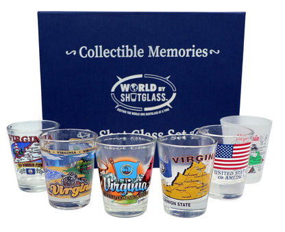 Virginia United States USA Souvenir Boxed Shot Glass Set (Set of 6)