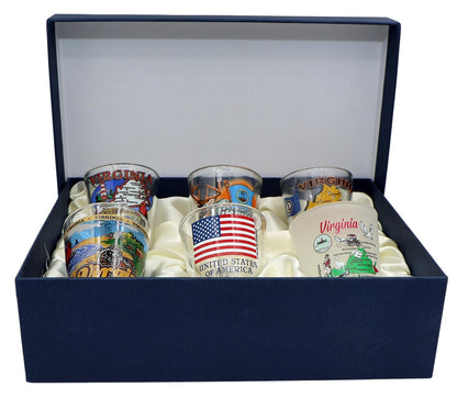 Virginia United States USA Souvenir Boxed Shot Glass Set (Set of 6)