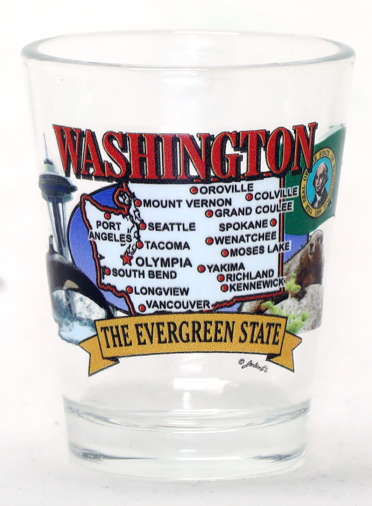 Washington State Elements Map Shot Glass