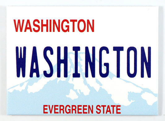 Washington License Plate Fridge Collector's Souvenir Magnet 2.5" X 3.5"