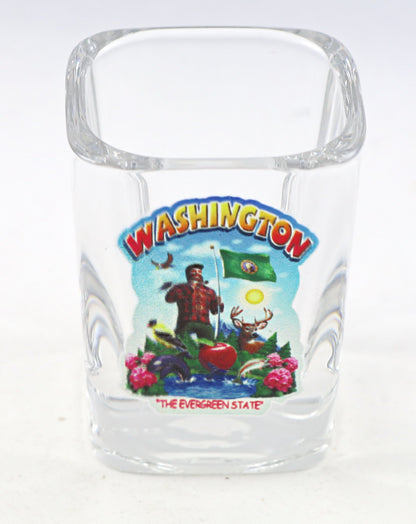Washington State Montage Square Shot Glass