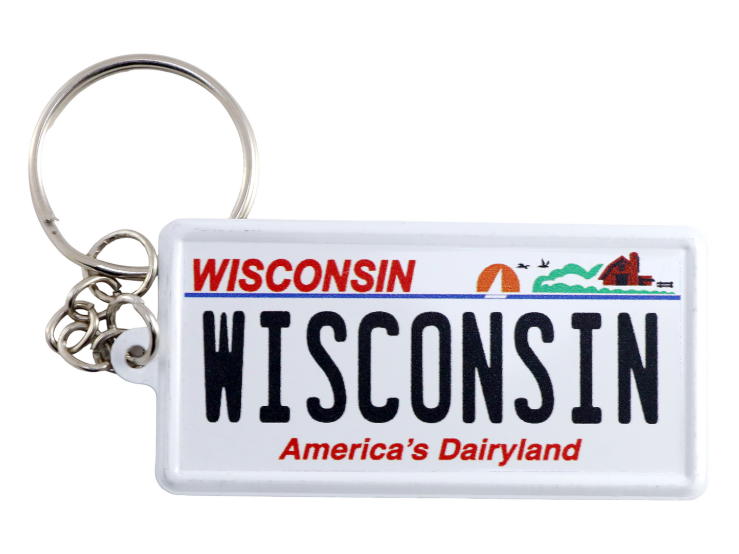 Wisconsin License Plate Aluminum Ultra-Slim Rectangular Souvenir Keychain 2.5" X 1.25"x 0.06"