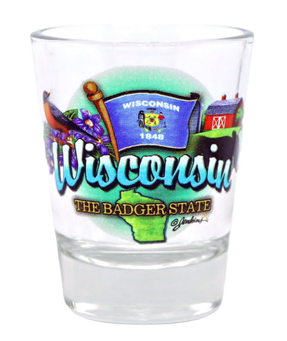 Wisconsin United States USA Souvenir Boxed Shot Glass Set (Set of 6)