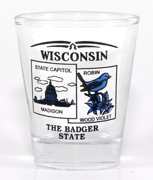 Wisconsin State Scenery Blue New Shot Glass
