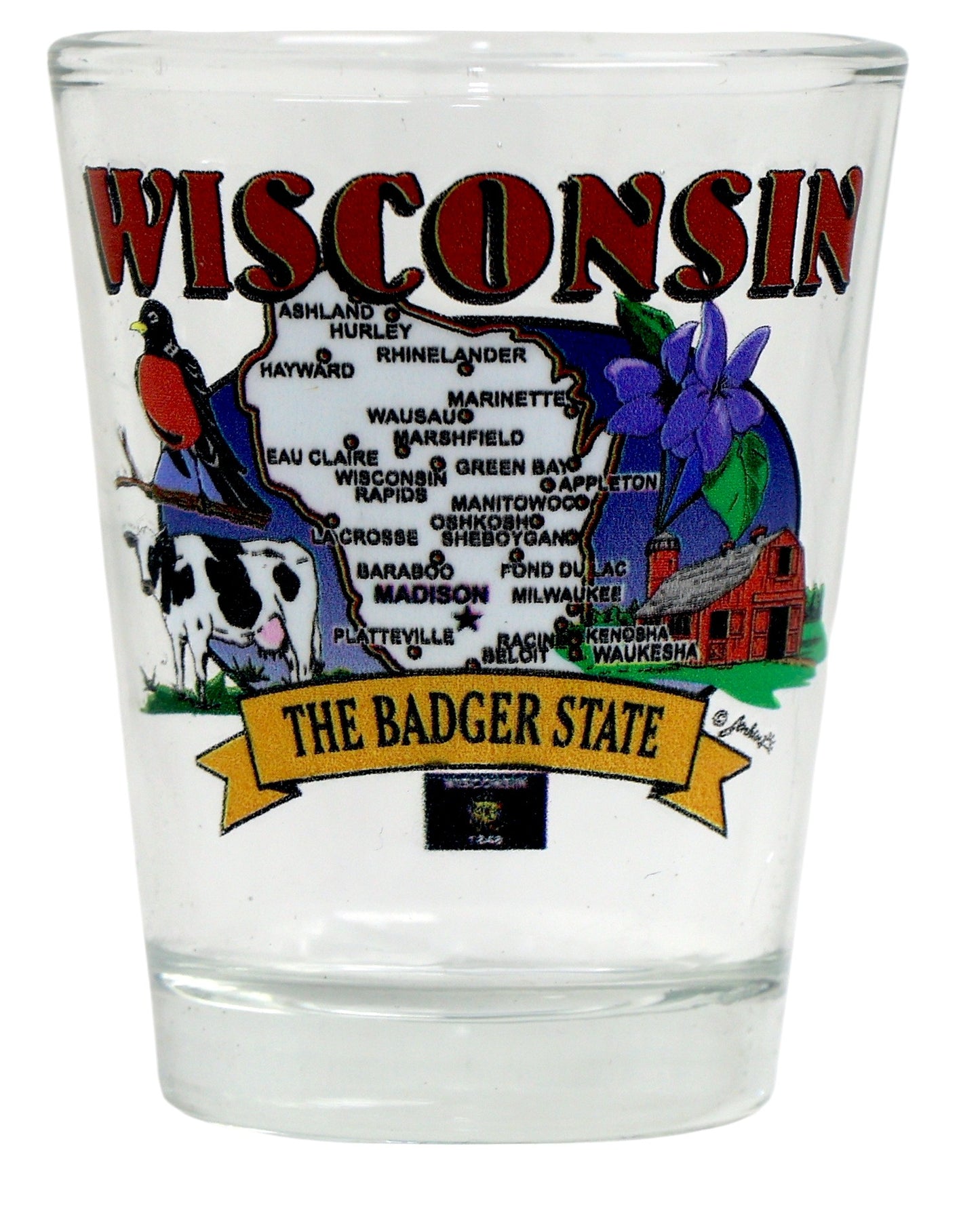 Wisconsin United States USA Souvenir Boxed Shot Glass Set (Set of 6)