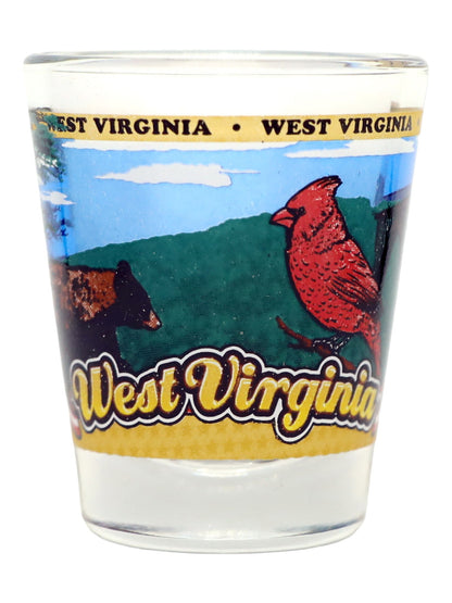 West Virginia State Wraparound Shot Glass
