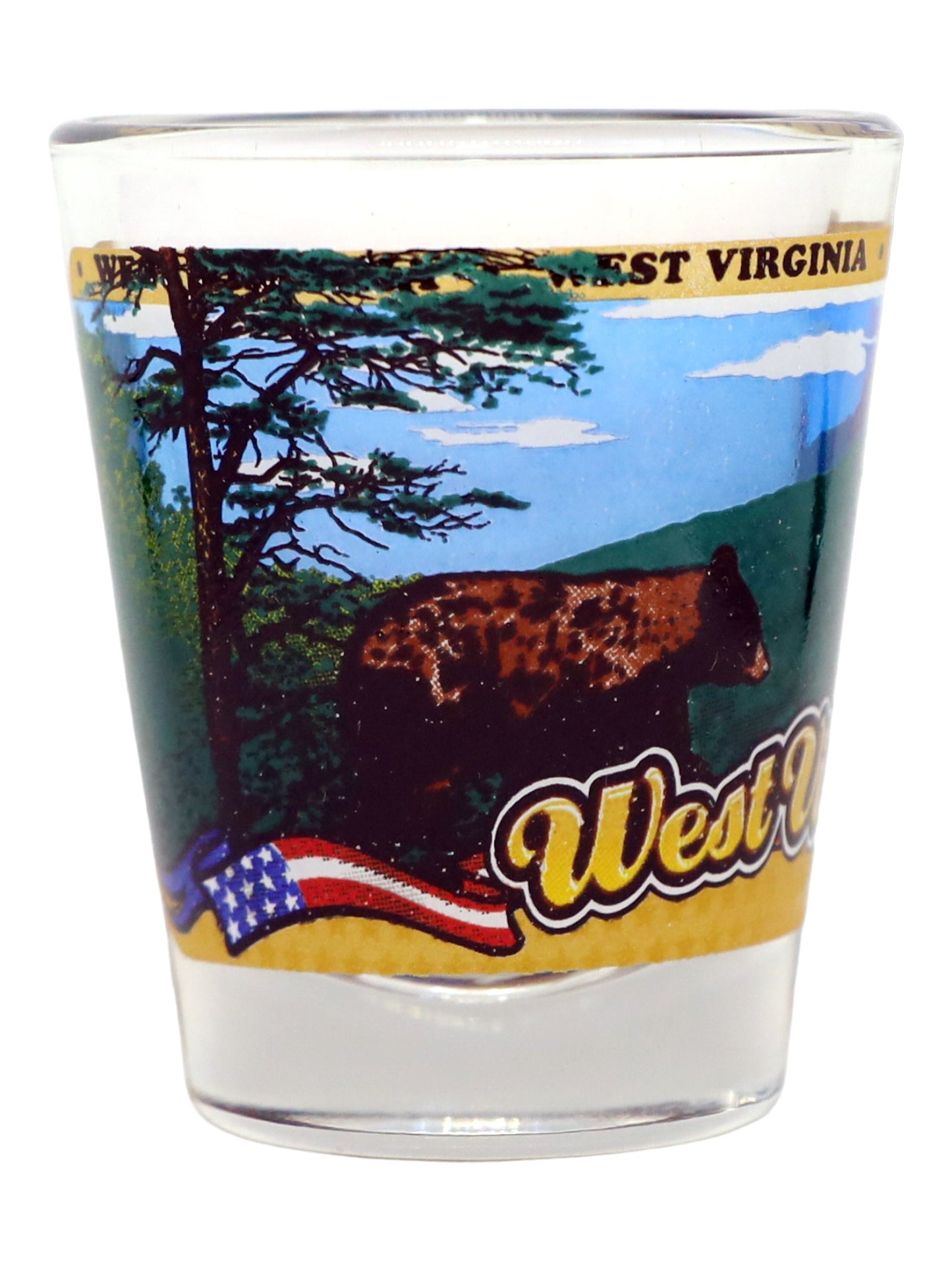 West Virginia State Wraparound Shot Glass