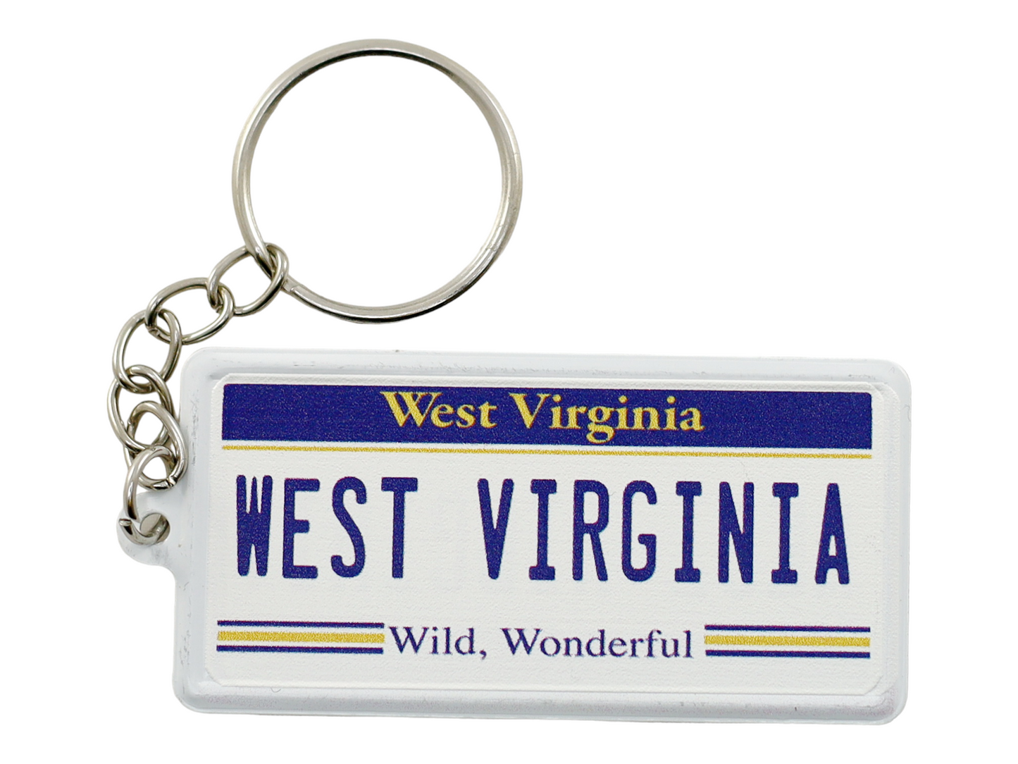 West Virginia License Plate Aluminum Ultra-Slim Rectangular Souvenir Keychain 2.5" X 1.25"x 0.06"