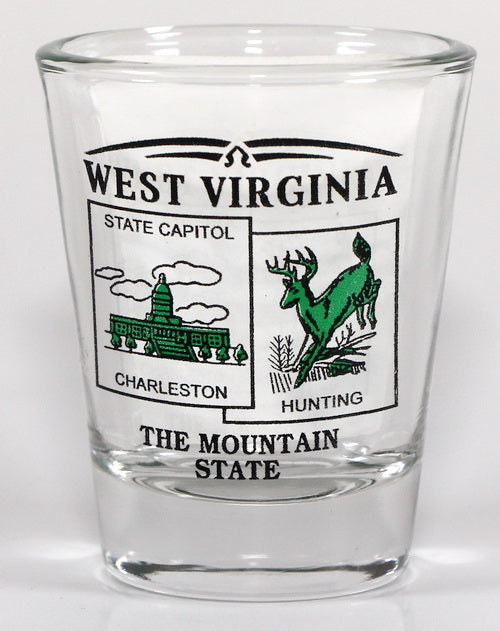 West Virginia State Scenery Green New Shot Glass