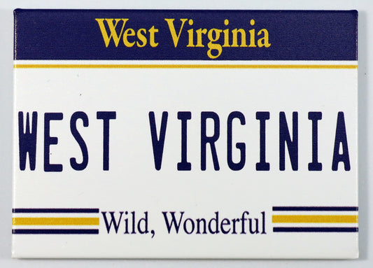 West Virginia License Plate Fridge Collector's Souvenir Magnet 2.5" X 3.5"
