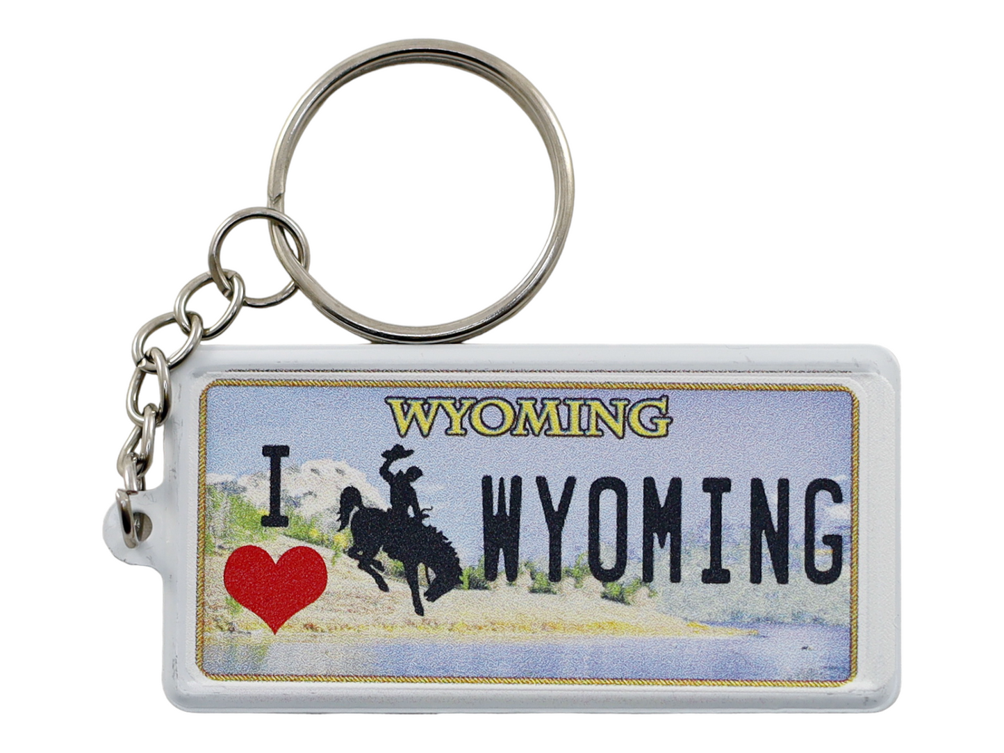 Wyoming License Plate Aluminum Ultra-Slim Rectangular Souvenir Keychain 2.5" X 1.25"x 0.06"