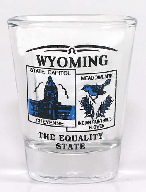 Wyoming State Scenery Blue New Shot Glass