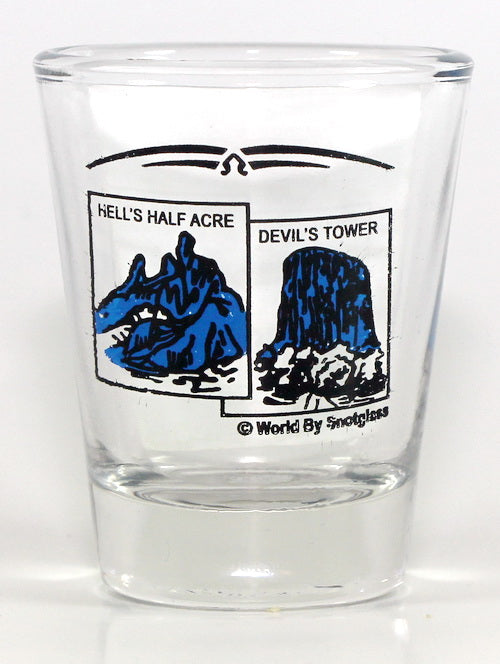 Wyoming State Scenery Blue New Shot Glass