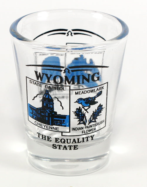 Wyoming State Scenery Blue New Shot Glass