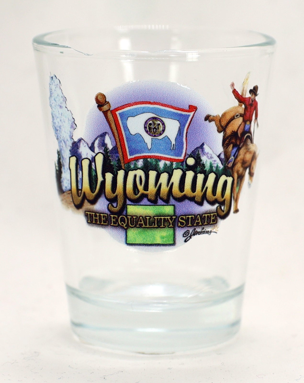 Wyoming Equality State Elements Shot Glass