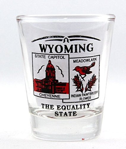 Wyoming State Scenery Red New Shot Glass