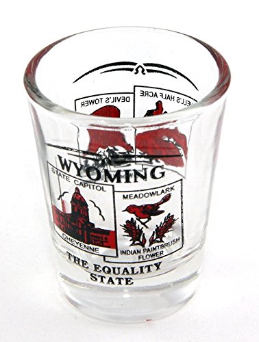 Wyoming State Scenery Red New Shot Glass