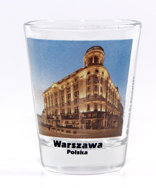 Warsaw Poland City Landmarks Color Photo Shot Glass