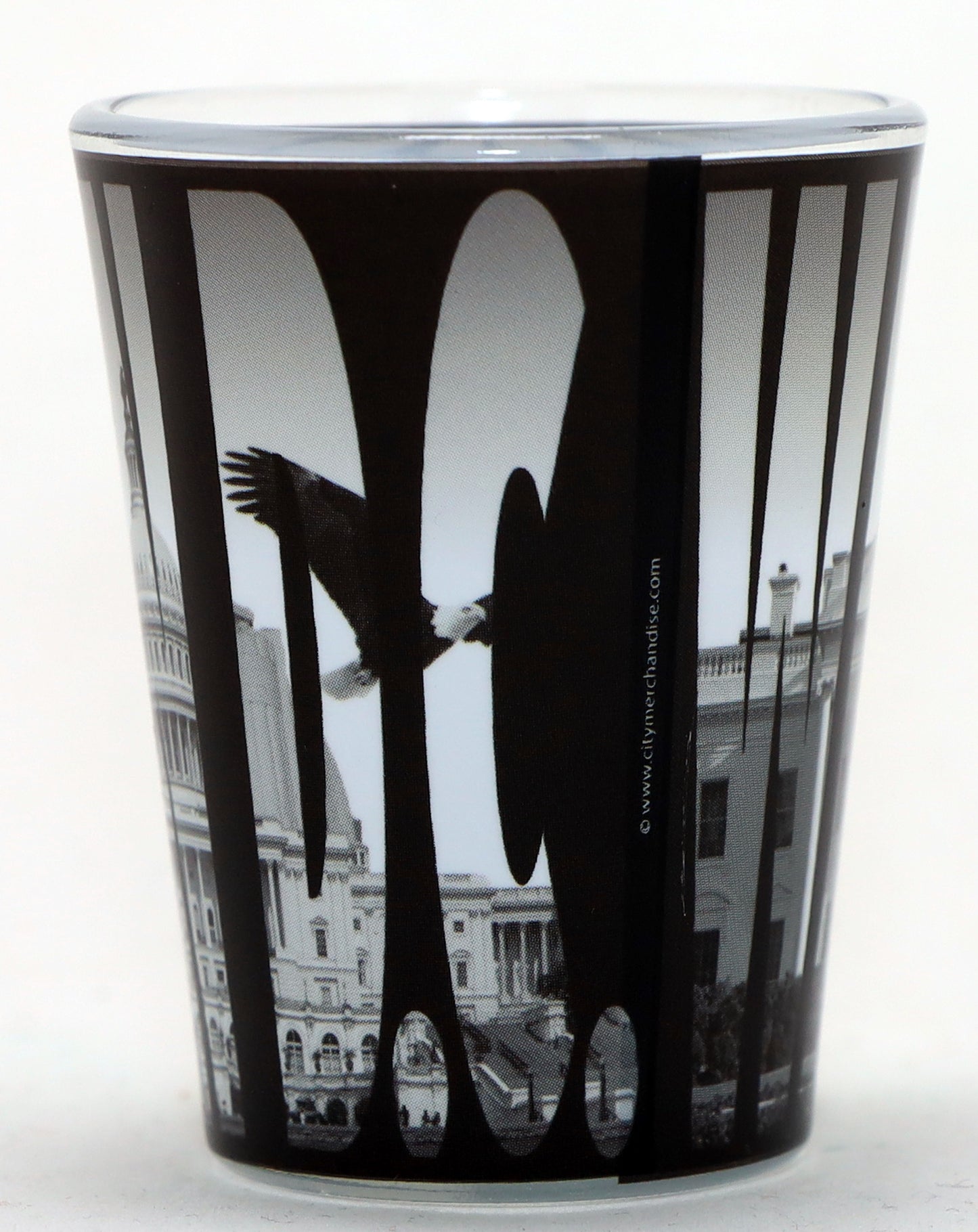 Washington DC Black XL Letters All-Around Shot Glass