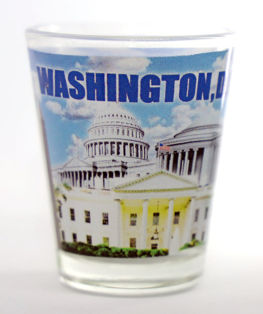 Washington DC Day Color Photo Collage Shot Glass