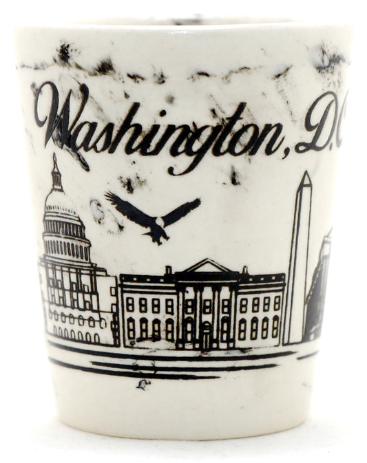 Washington DC Drip Line Ceramic Shot Glass