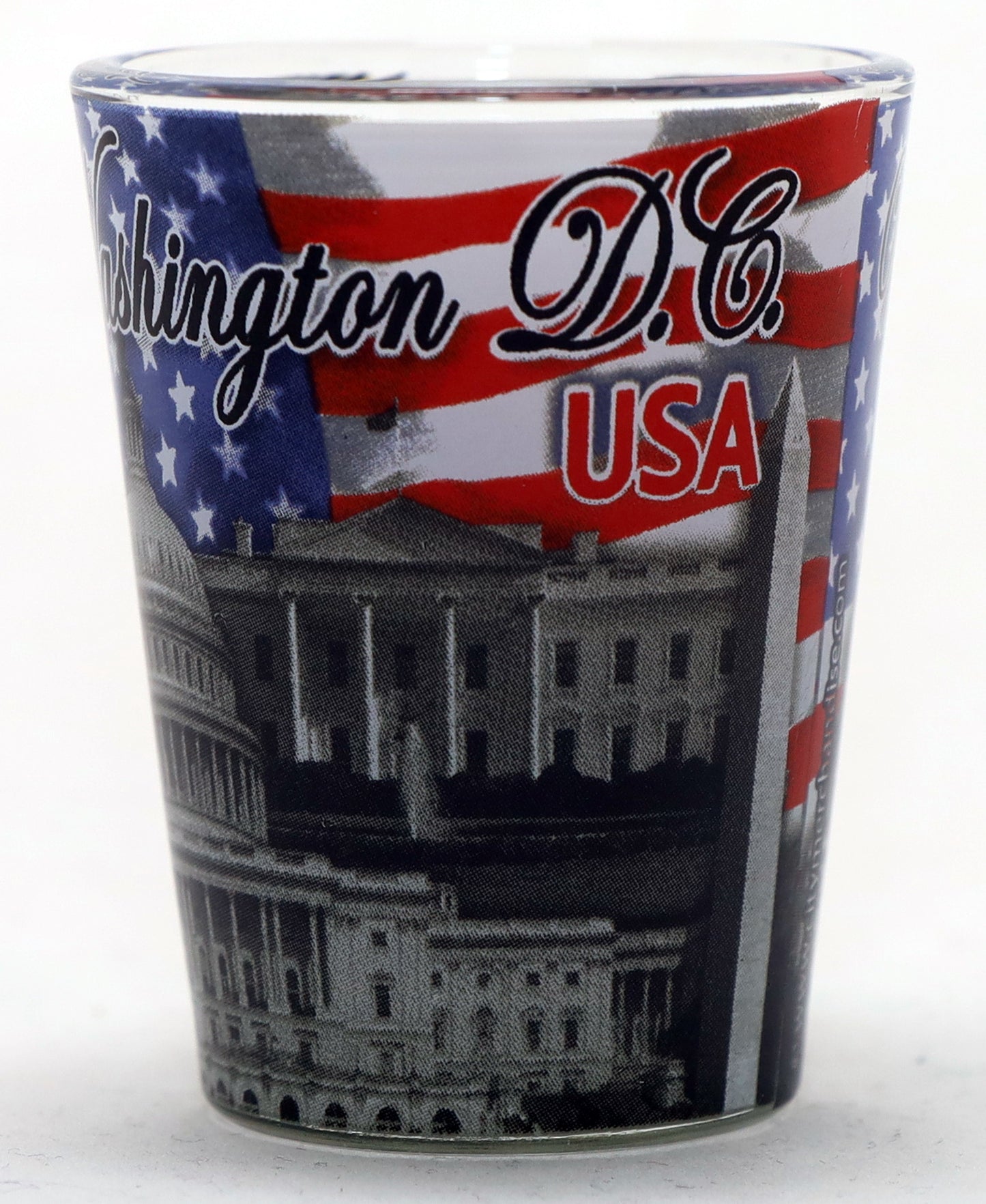 Washington DC USA Flag and Landmarks Shot Glass