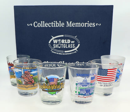 Washington DC United States USA Souvenir Boxed Shot Glass Set (Set of 6)