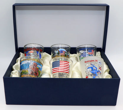 Washington DC United States USA Souvenir Boxed Shot Glass Set (Set of 6)