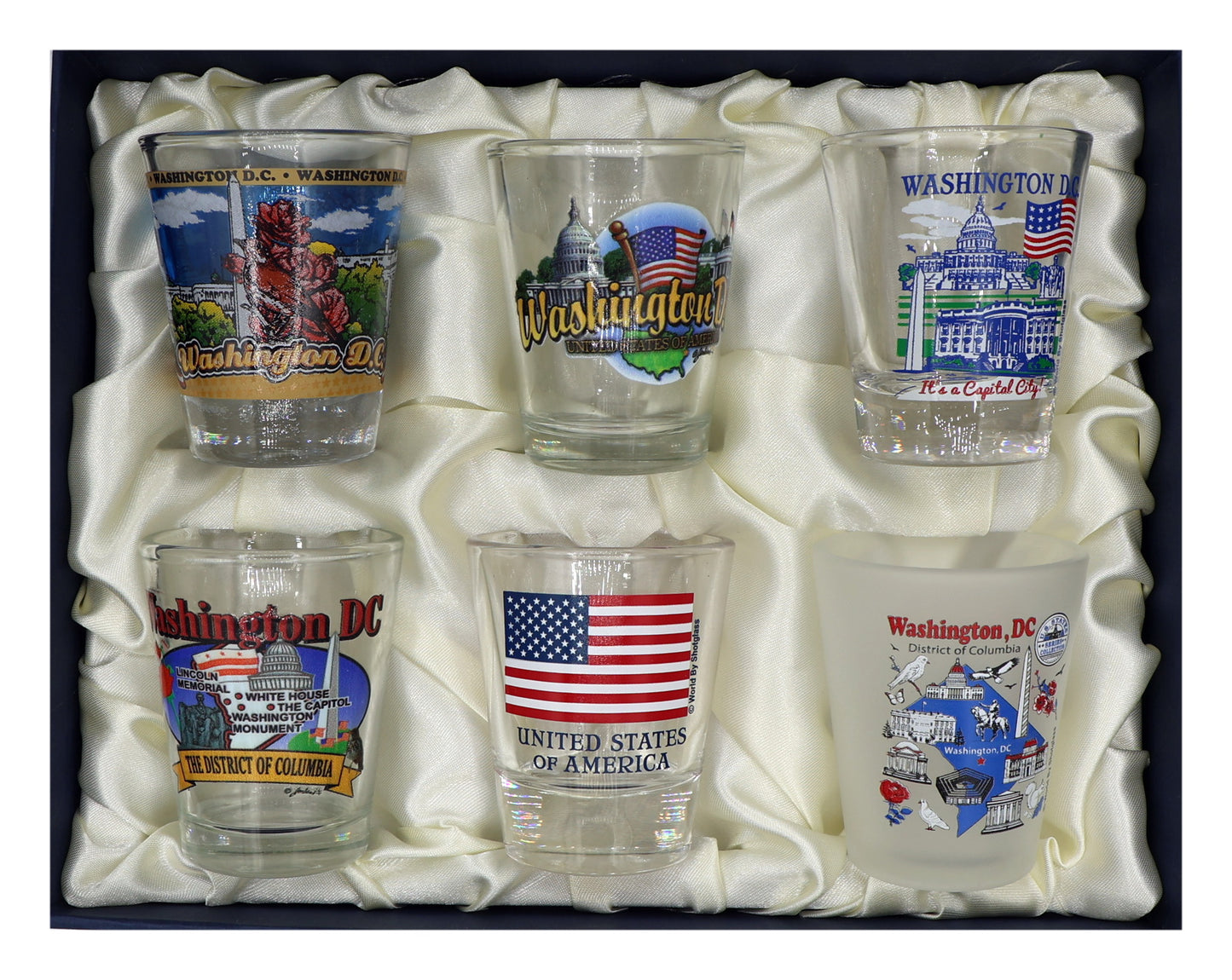 Washington DC United States USA Souvenir Boxed Shot Glass Set (Set of 6)