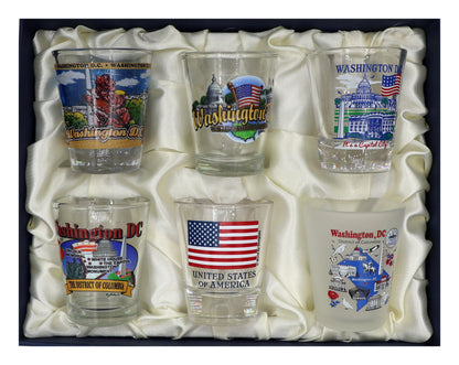 Washington DC United States USA Souvenir Boxed Shot Glass Set (Set of 6)