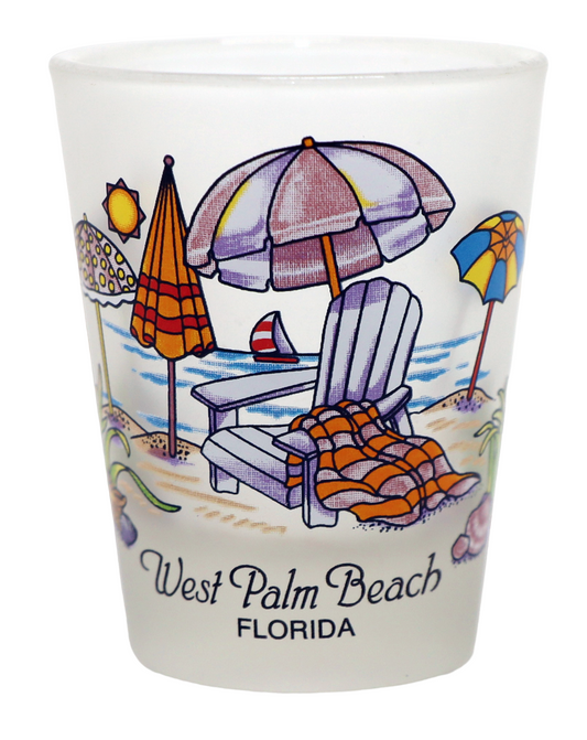 West Palm Beach Florida Beach Chair Shot Glass