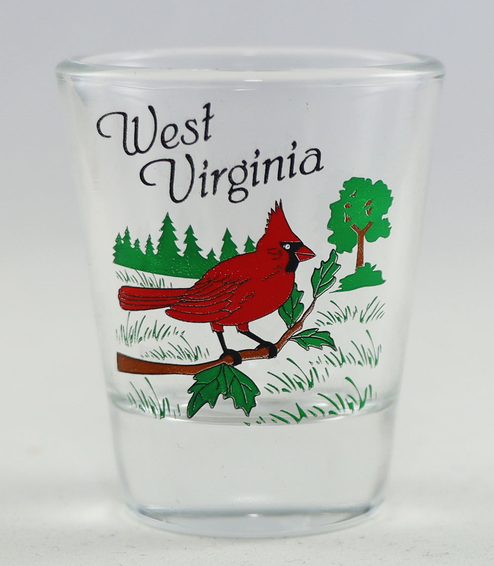 West Virginia Cardinal Scene Shot Glass