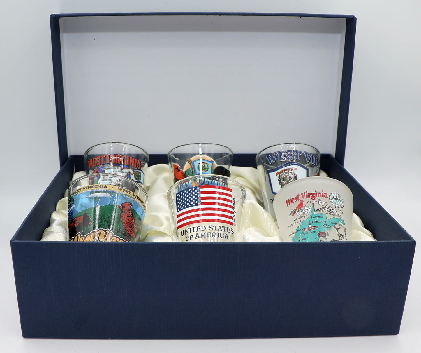 West Virginia United States USA Souvenir Boxed Shot Glass Set (Set of 6)