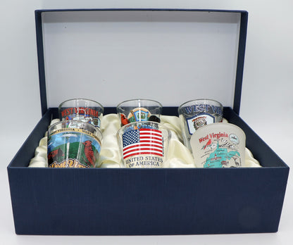West Virginia United States USA Souvenir Boxed Shot Glass Set (Set of 6)