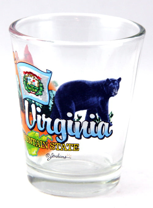 West Virginia Mountain State Elements Shot Glass