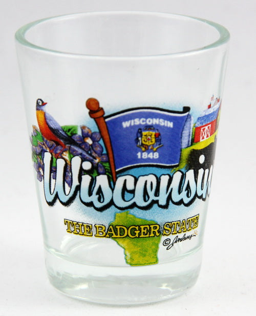 Wisconsin Badger State Elements Shot Glass