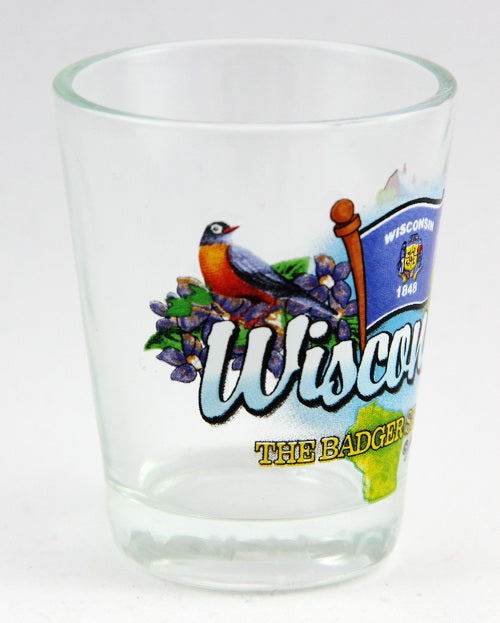 Wisconsin Badger State Elements Shot Glass