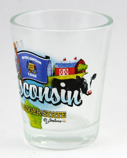 Wisconsin Badger State Elements Shot Glass
