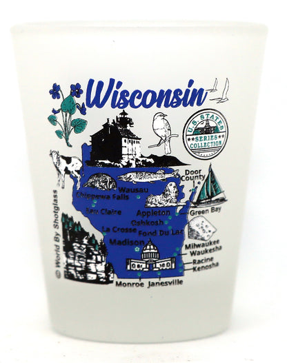 United States USA Midwestern Great Lakes States Souvenir Boxed Shot Glass Set (Set of 6)