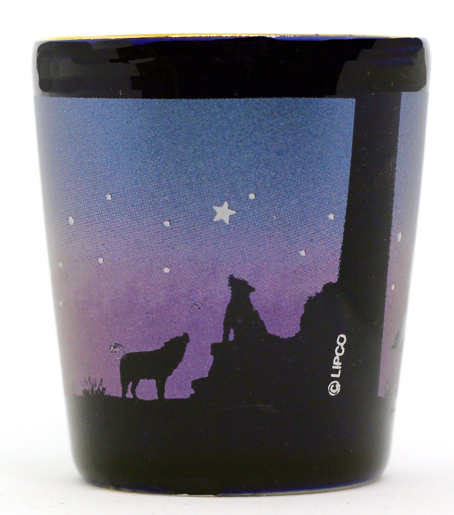 Wyoming Cobalt Prairie Scene Shot Glass