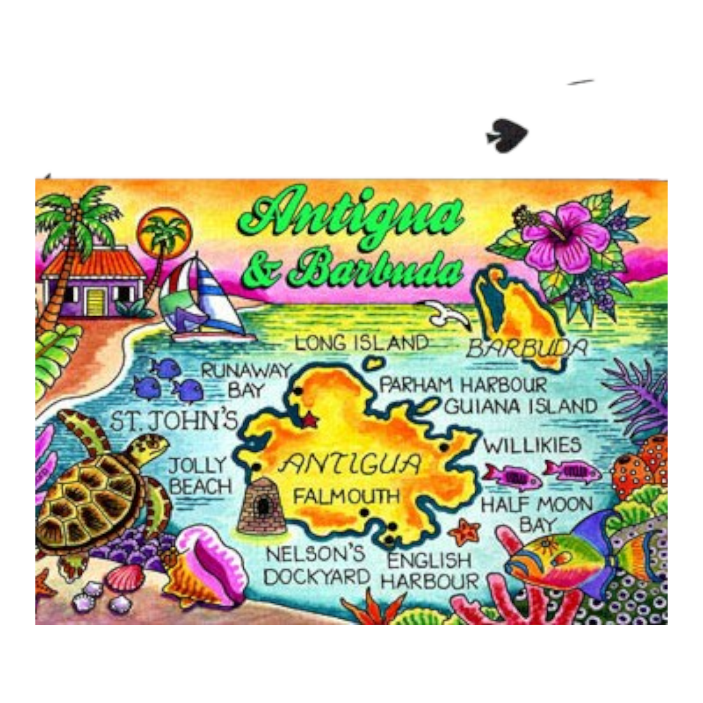 Antigua & Barbuda Map Collectible Souvenir Playing Cards